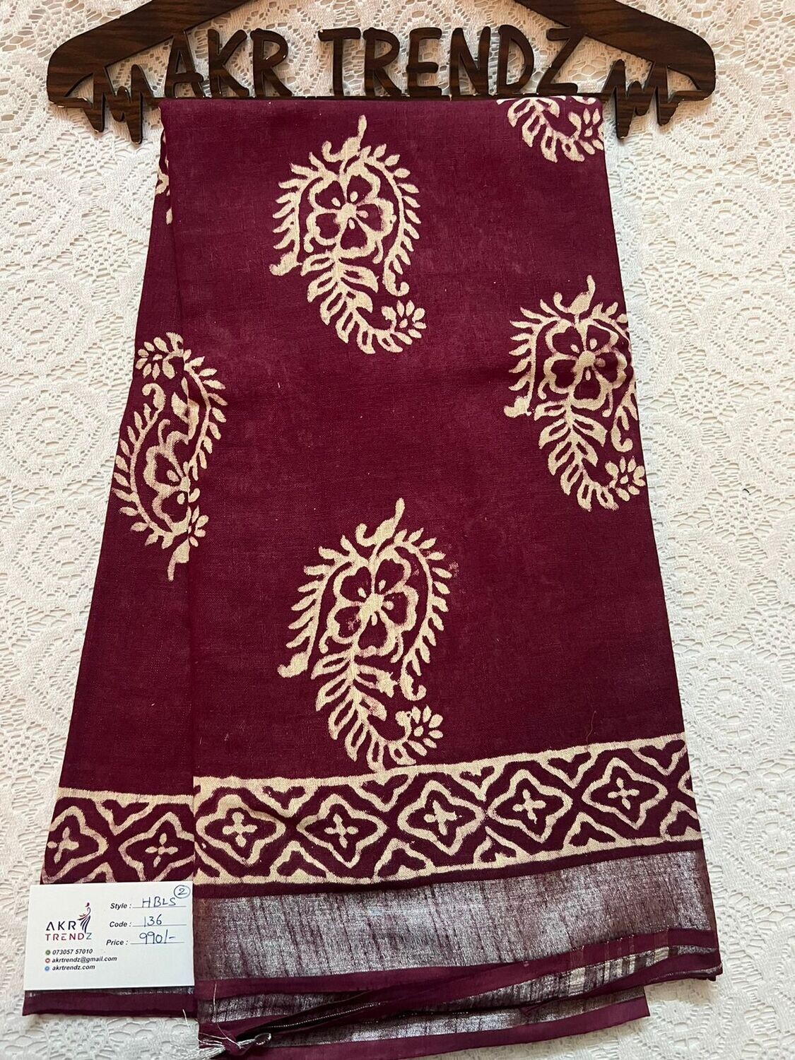 Hand Block Linen cotton sarees​