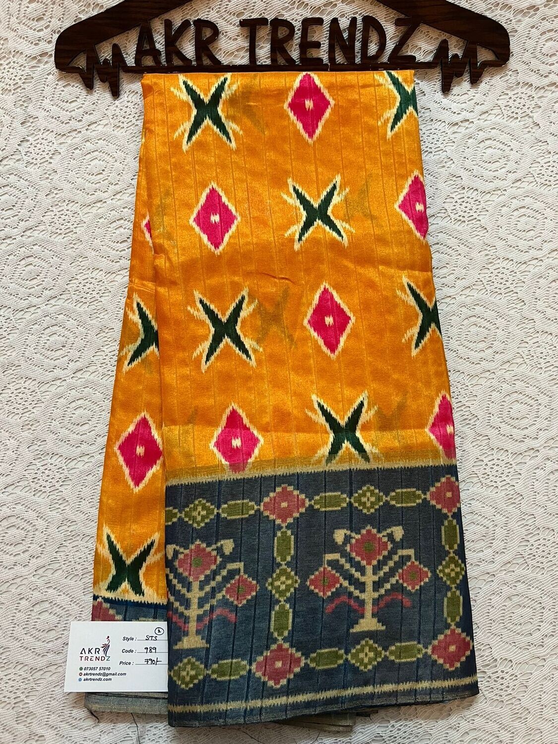 Ikkat semi Tussar sarees