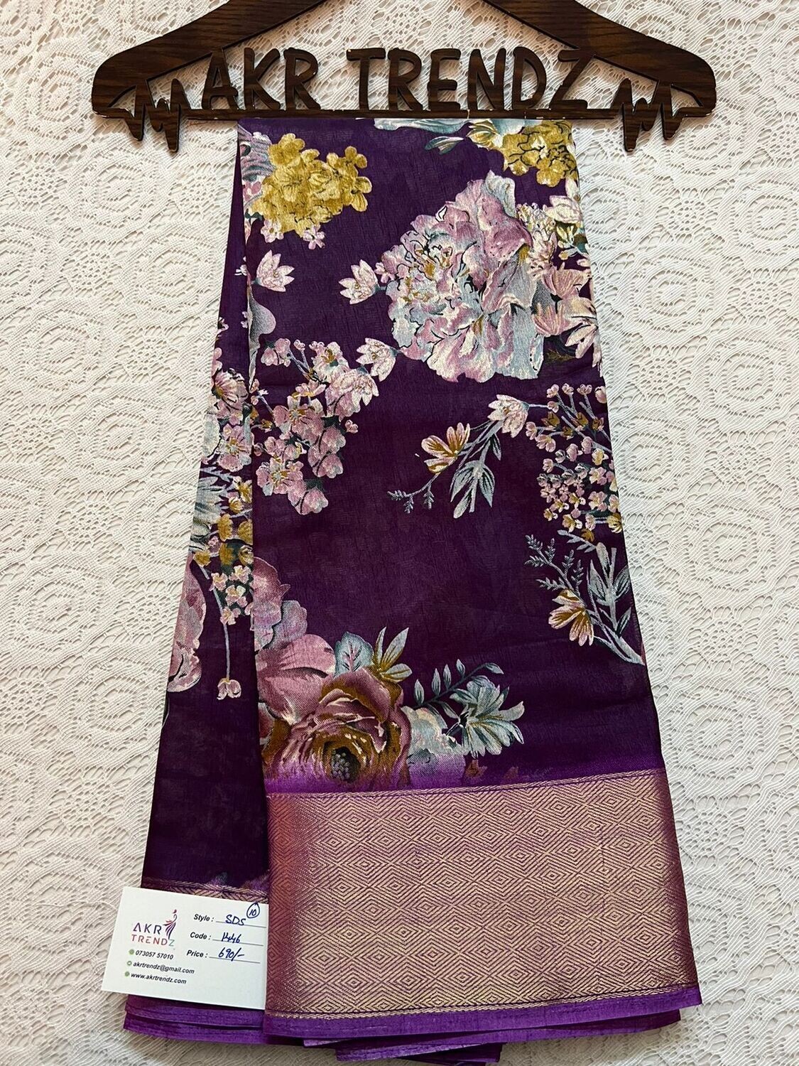 Purple Semi dola silk sarees