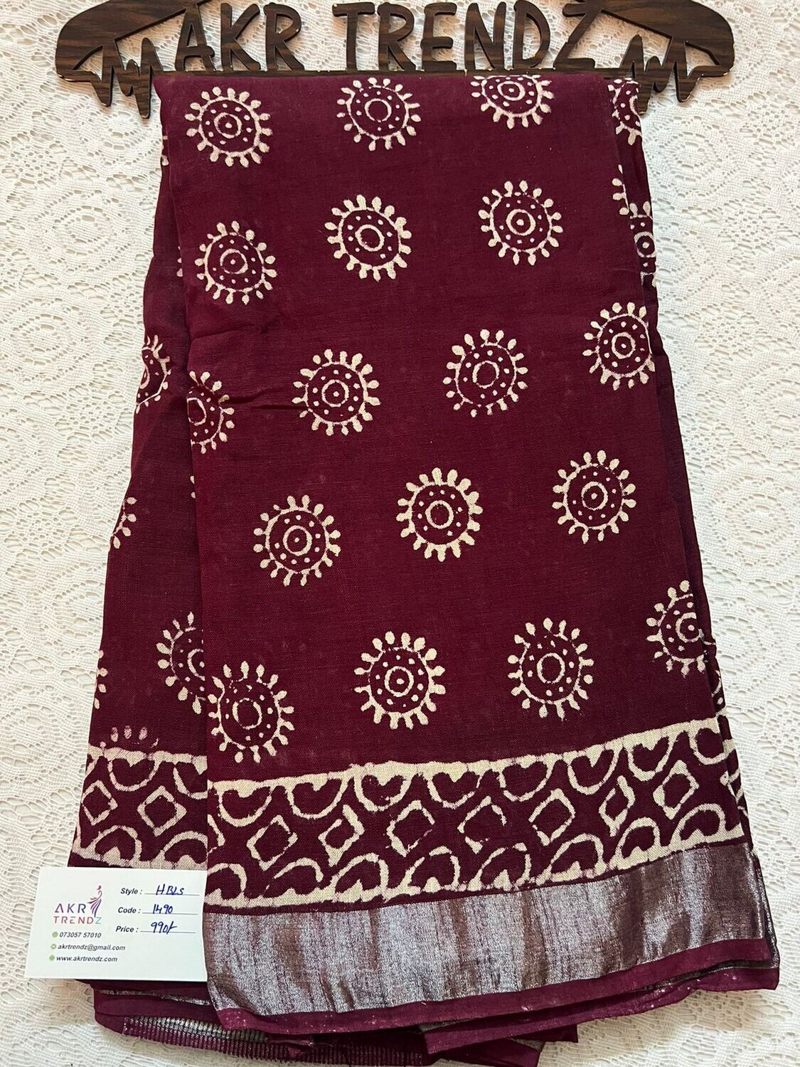 Hand Block Linen cotton sarees