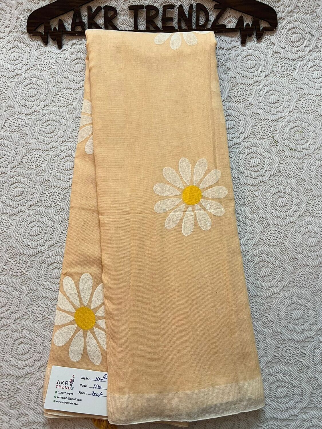 Hand painted silk mix cotton sarees​