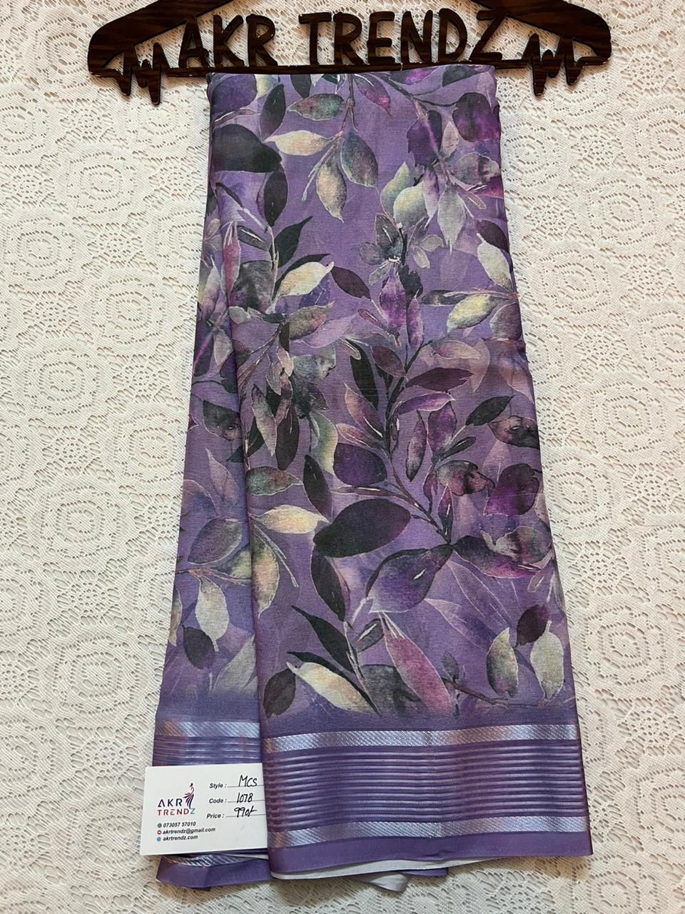 Lavender chiffon sarees