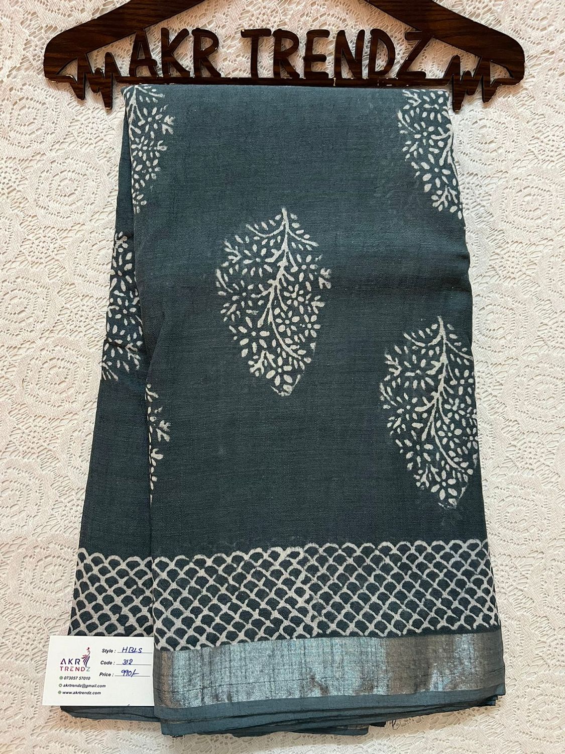 Hand Block Linen cotton sarees
