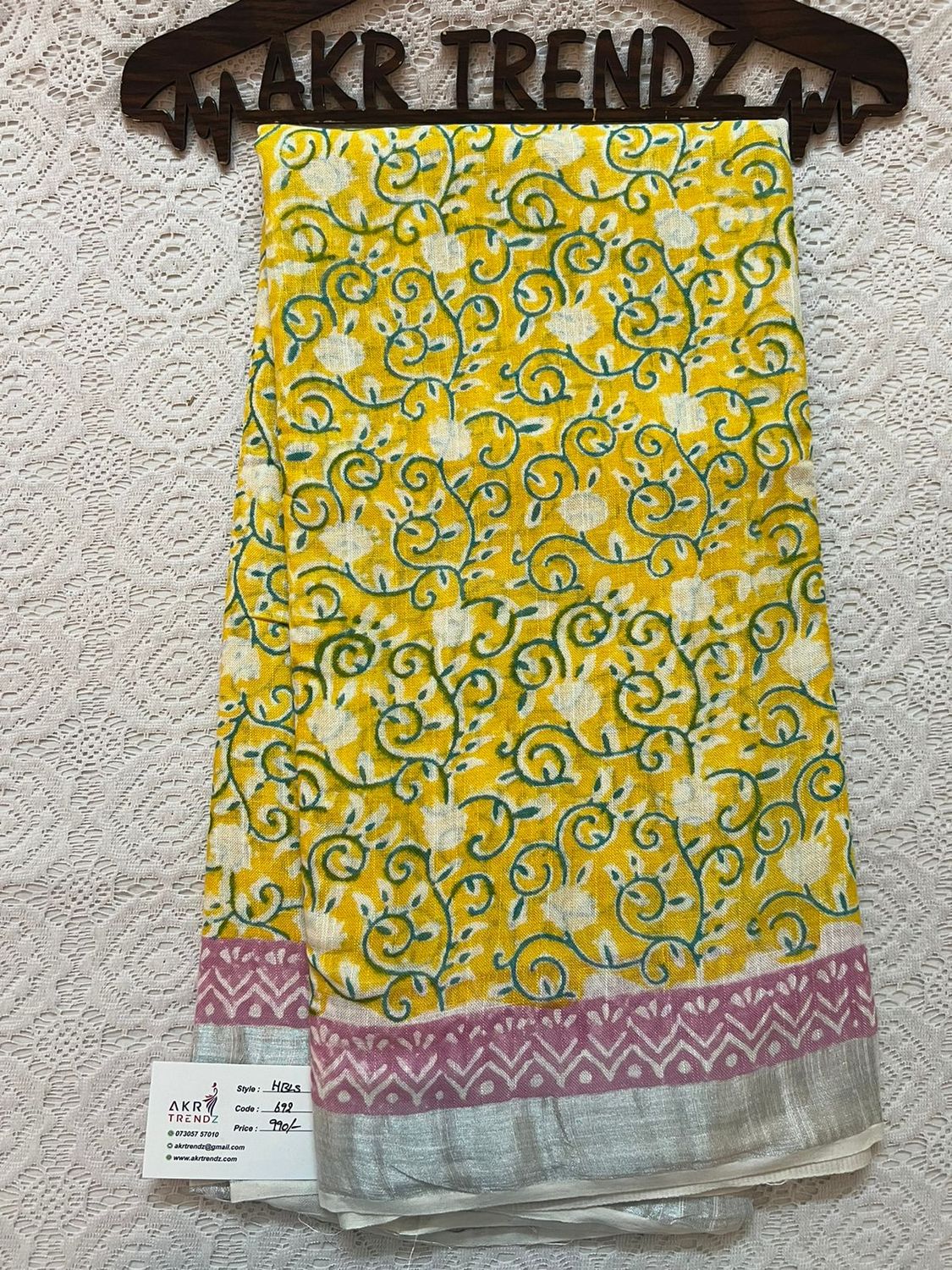 Hand Block Linen cotton sarees