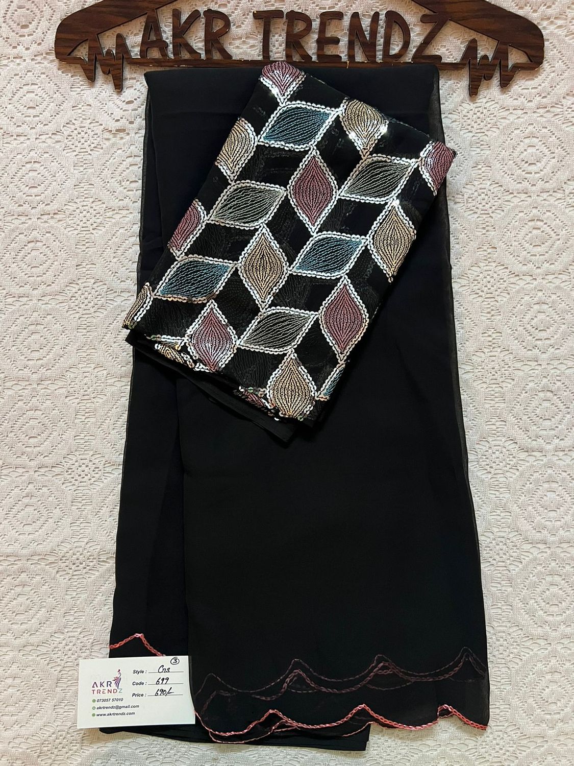 ​Plain Georgette Sarees with Embroidered Blouse​