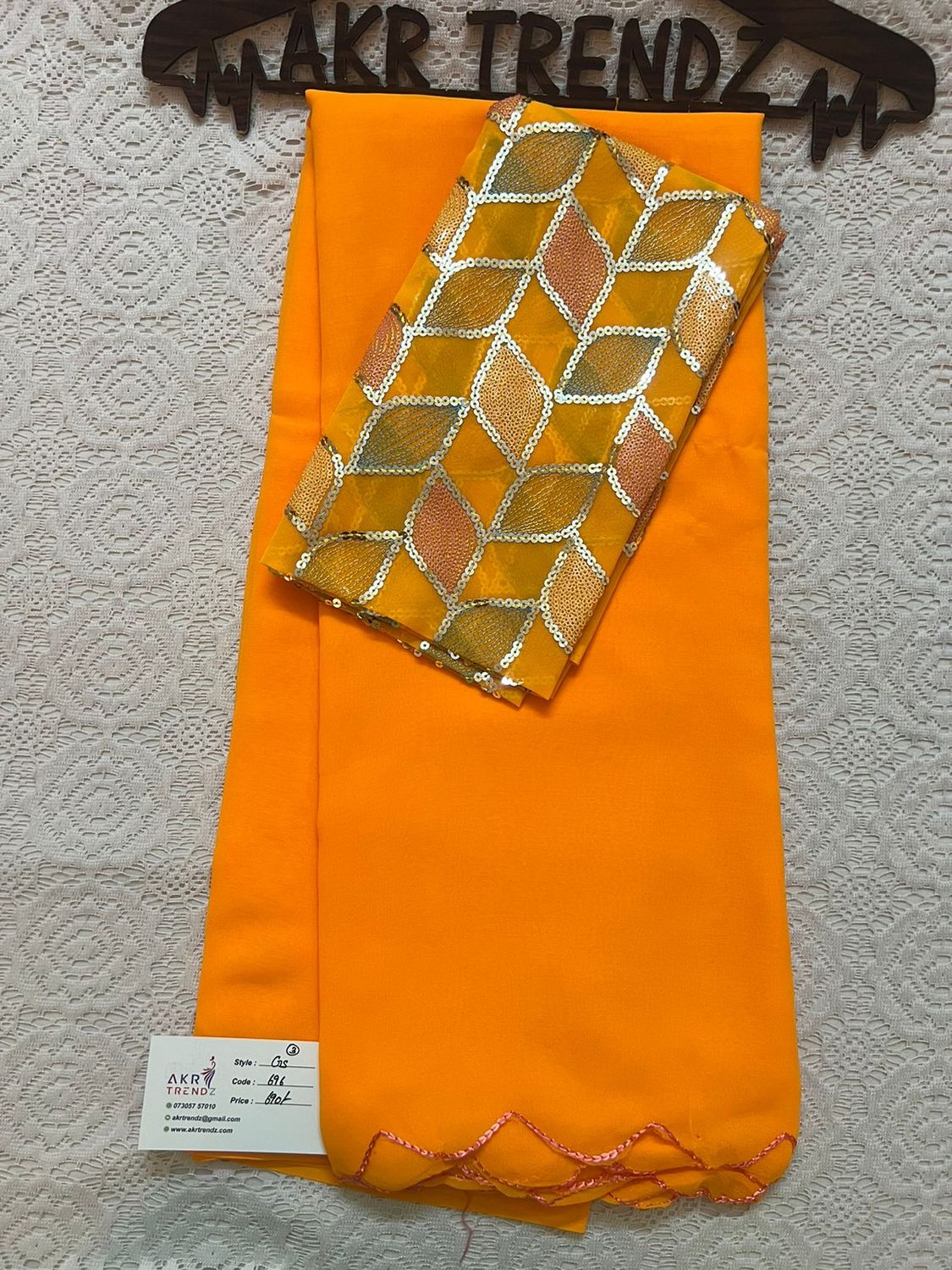 ​Plain Georgette Sarees with Embroidered Blouse​