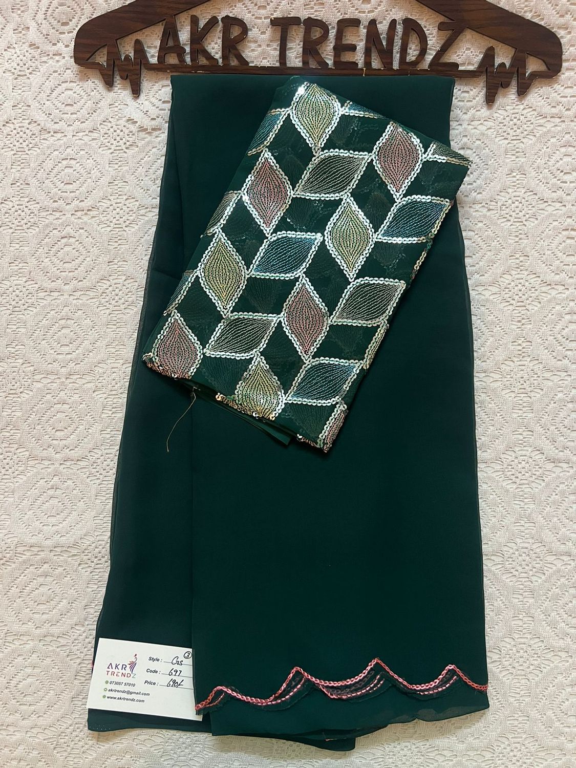 ​Plain Georgette Sarees with Embroidered Blouse​