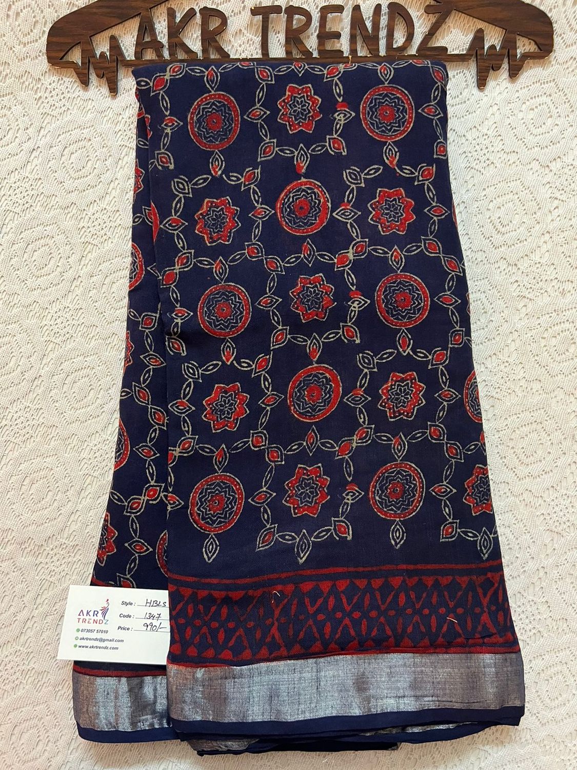 Hand Block Linen cotton sarees