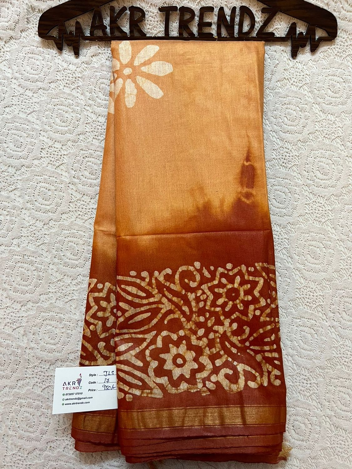 Batik print chanderi silk sarees​