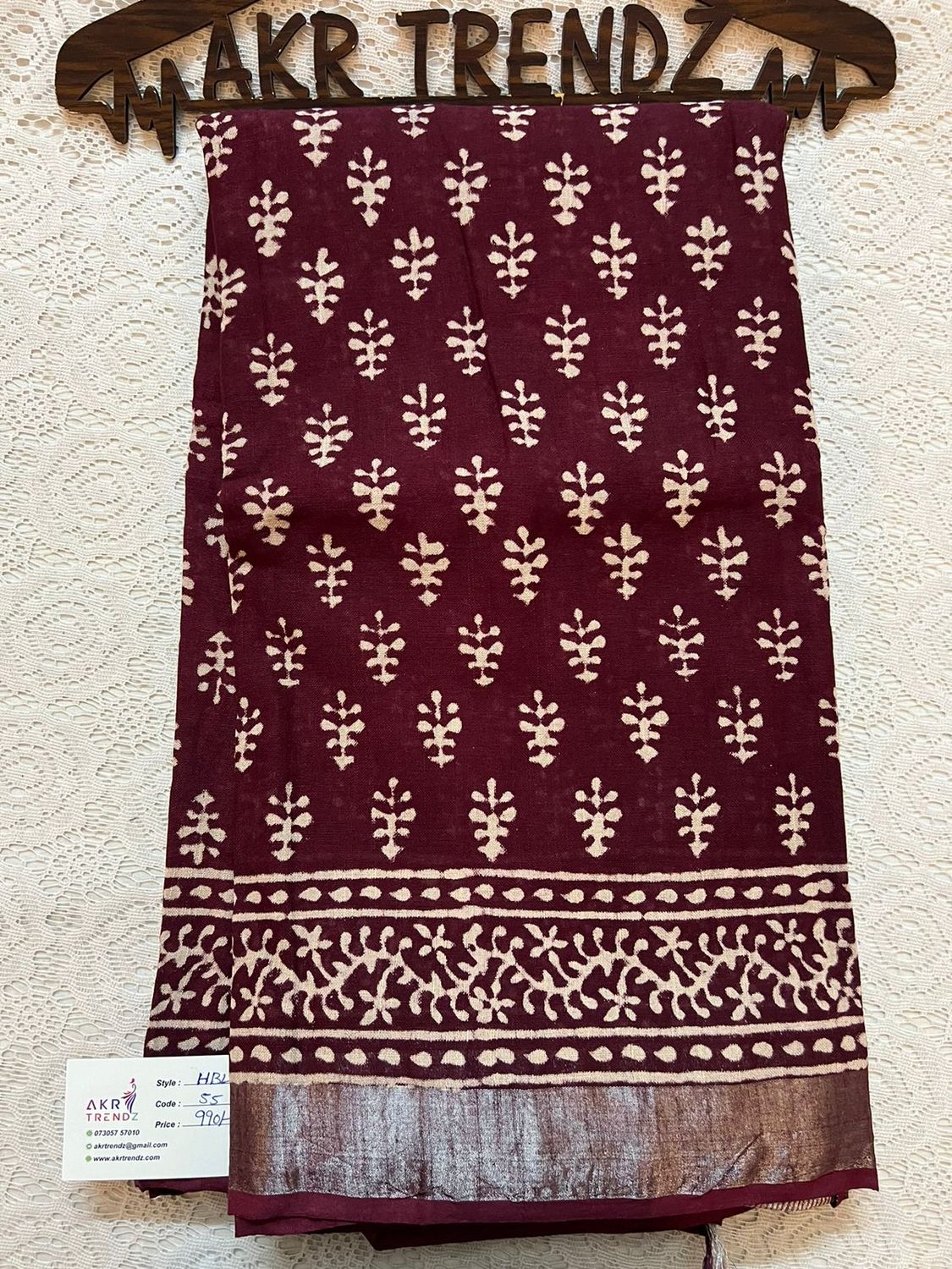 Hand Block Linen cotton sarees