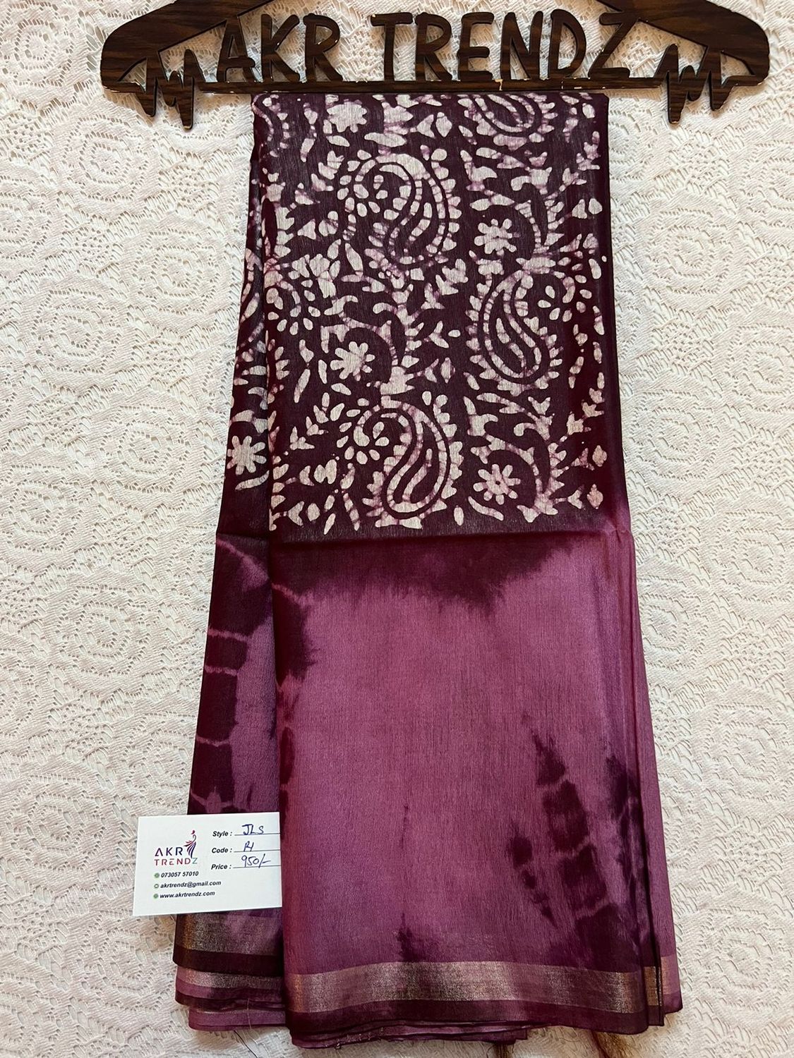 Batik print chanderi silk sarees