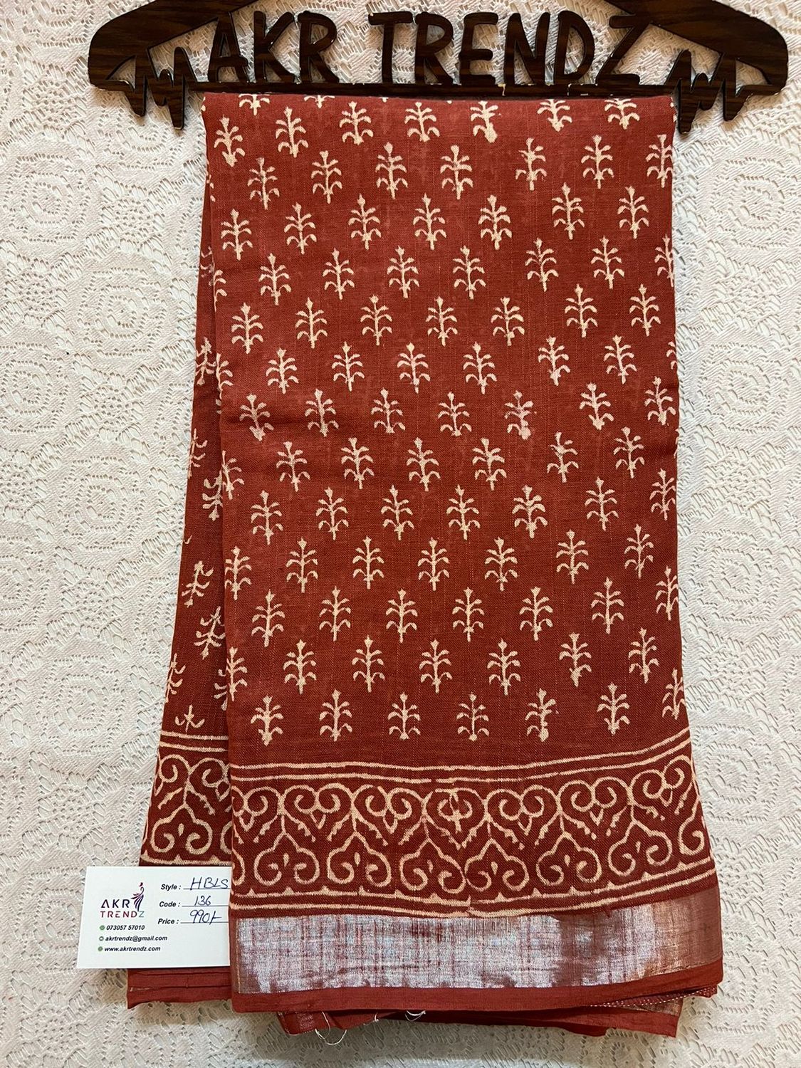 Hand Block Linen cotton sarees