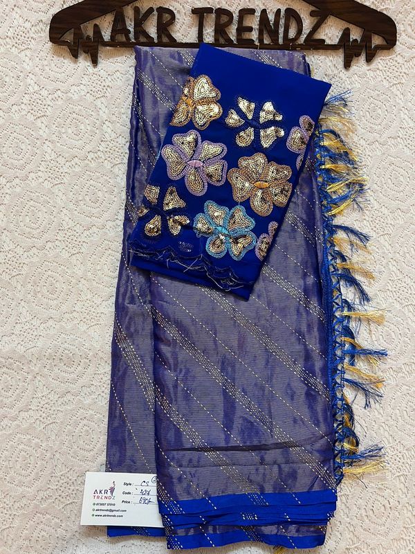 Fancy shimmer chiffon sarees