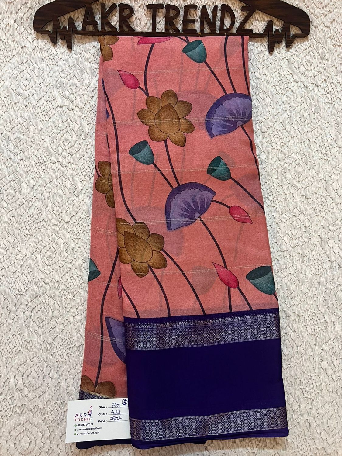 Pichwai print Georgette sarees