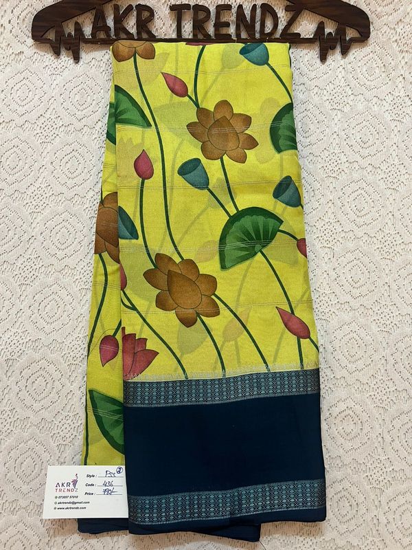 Pichwai print Georgette sarees