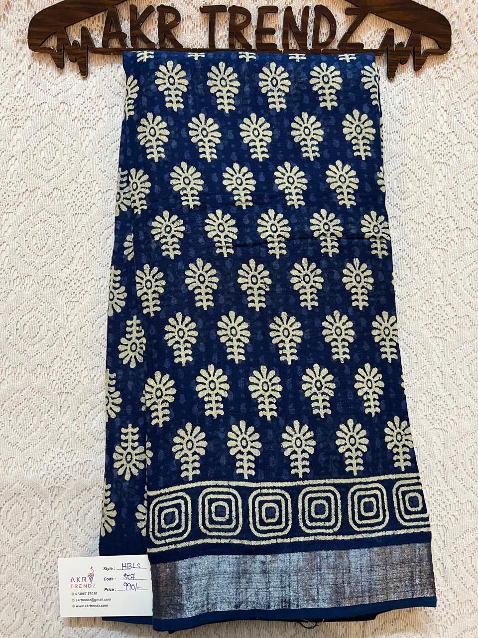 Indigo Blue linen sarees​