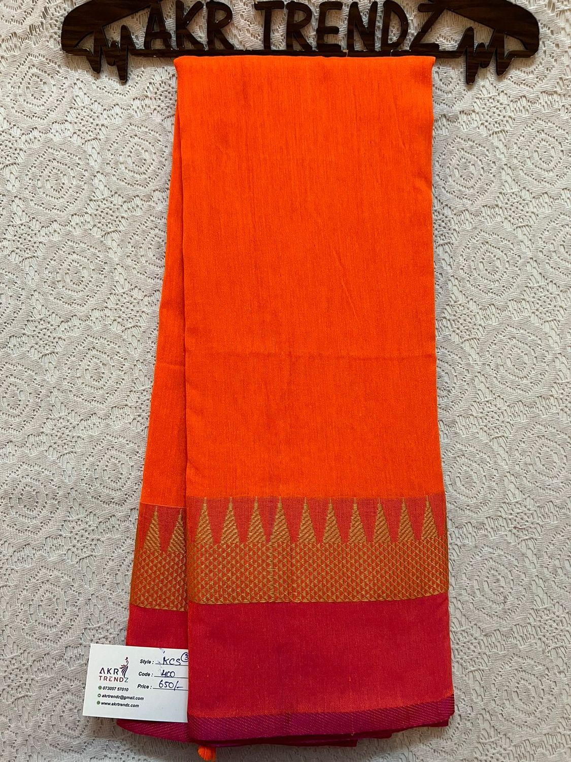 Temple Border khadi cotton sarees​