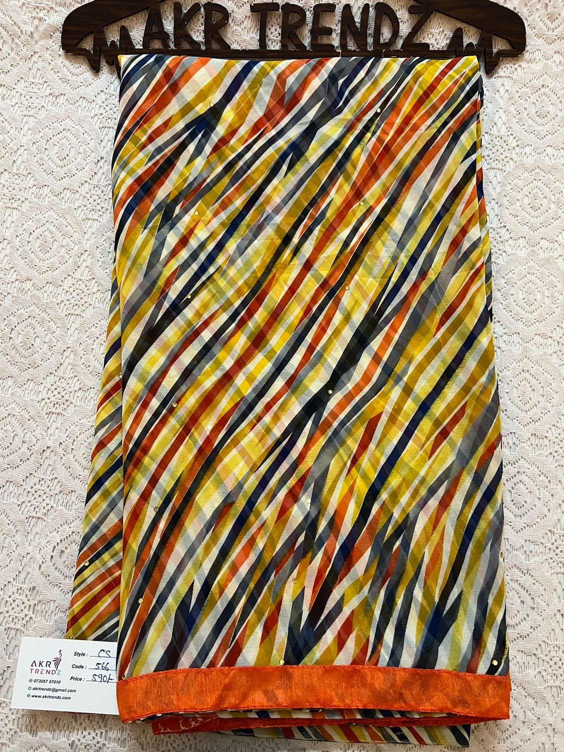 Piping chiffon sarees​