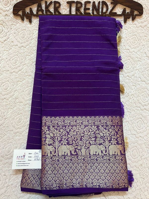 Jacquard Border Georgette sarees