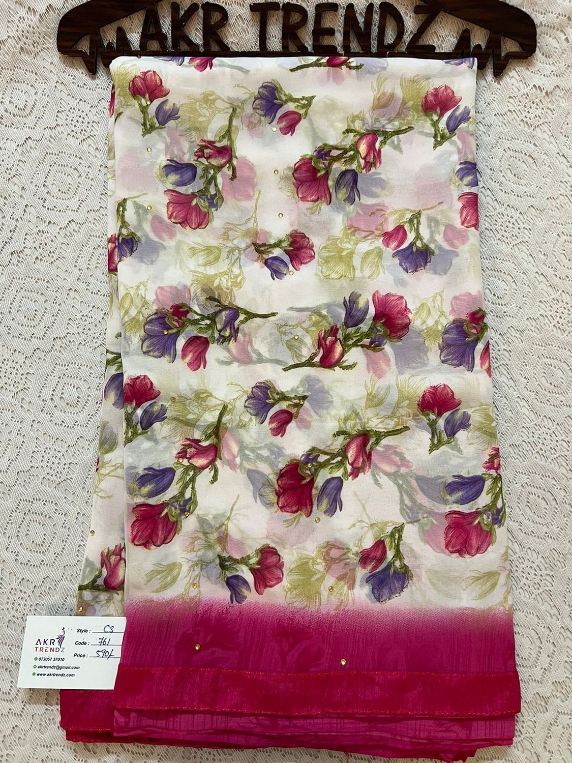 Piping chiffon sarees