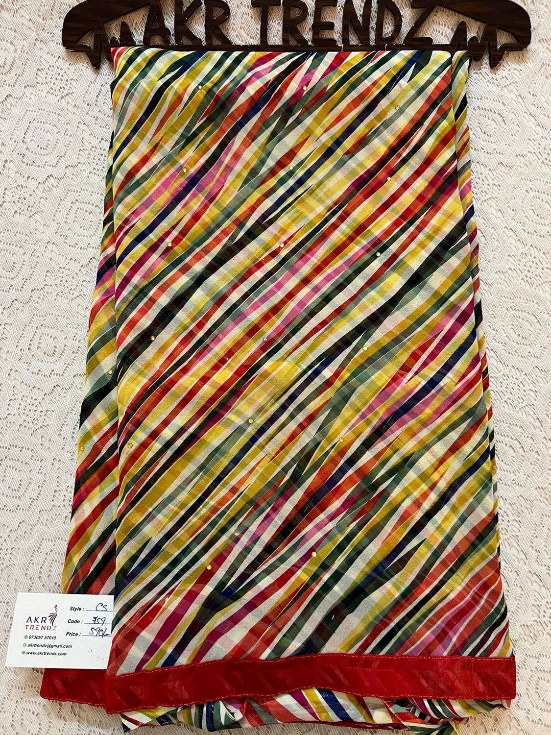 Piping chiffon sarees