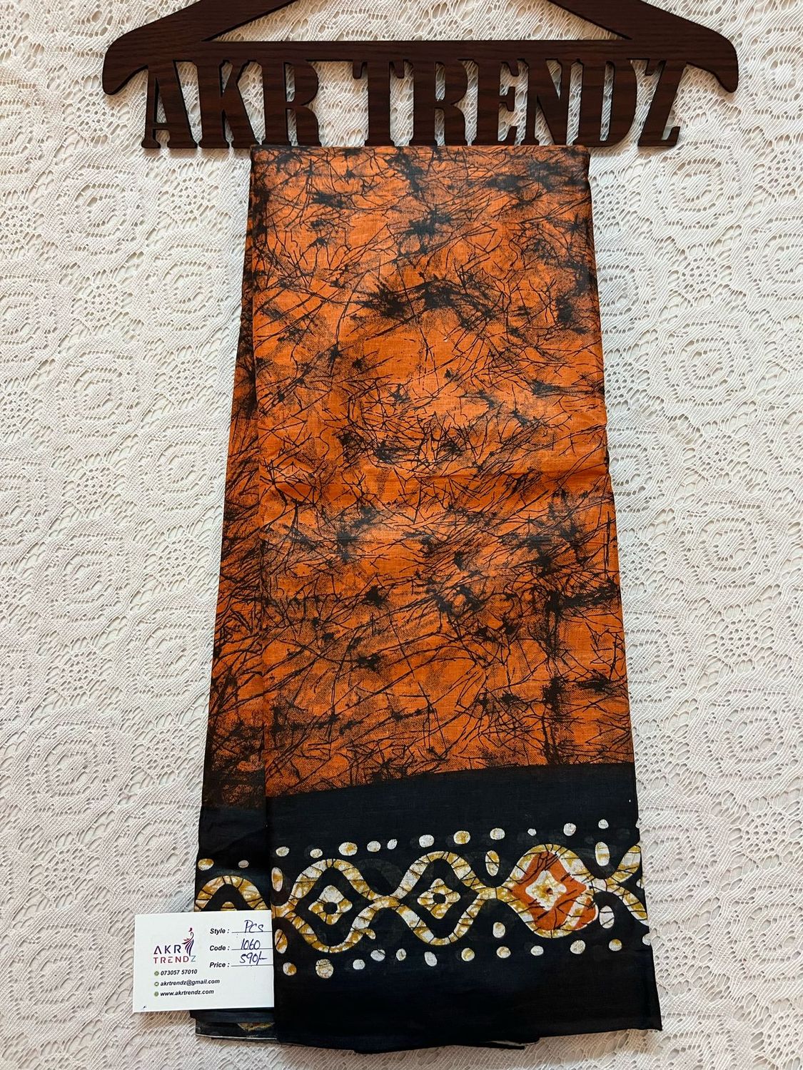 Batik print cotton sarees