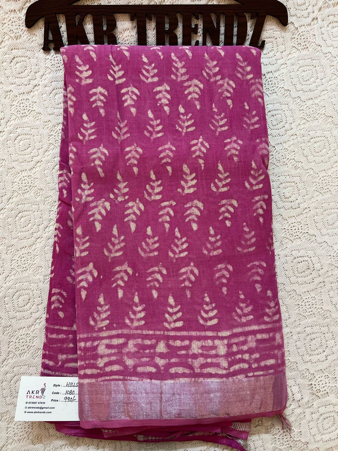 Hand Block Linen cotton sarees