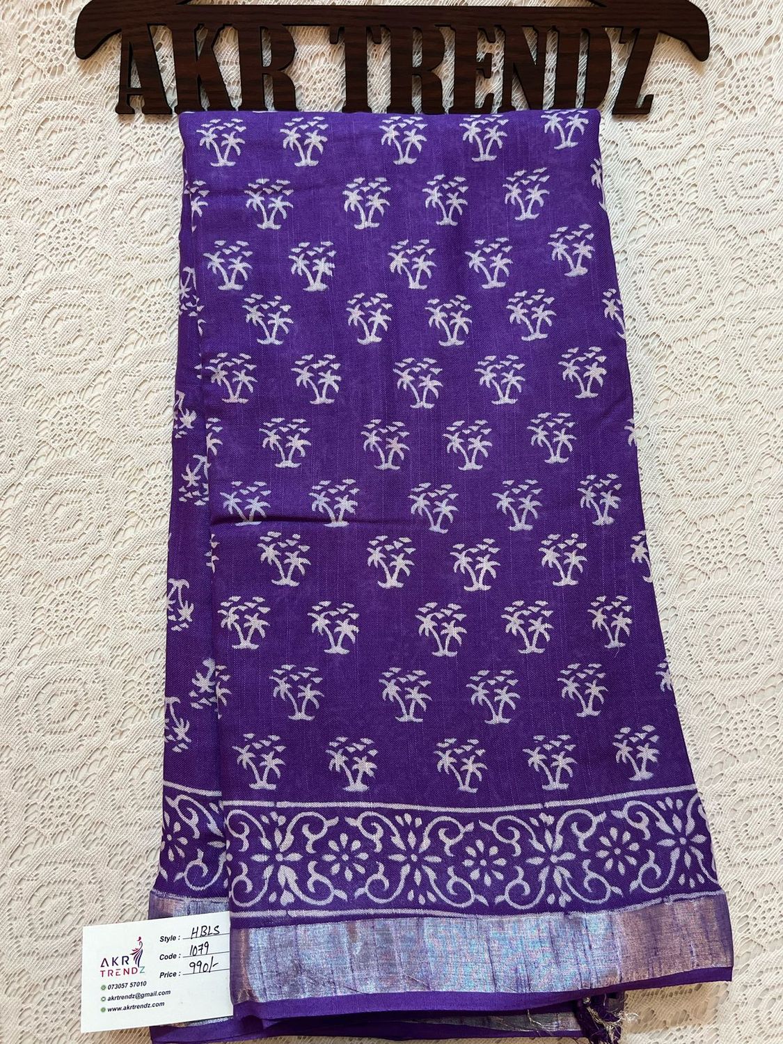 Hand Block Linen cotton sarees