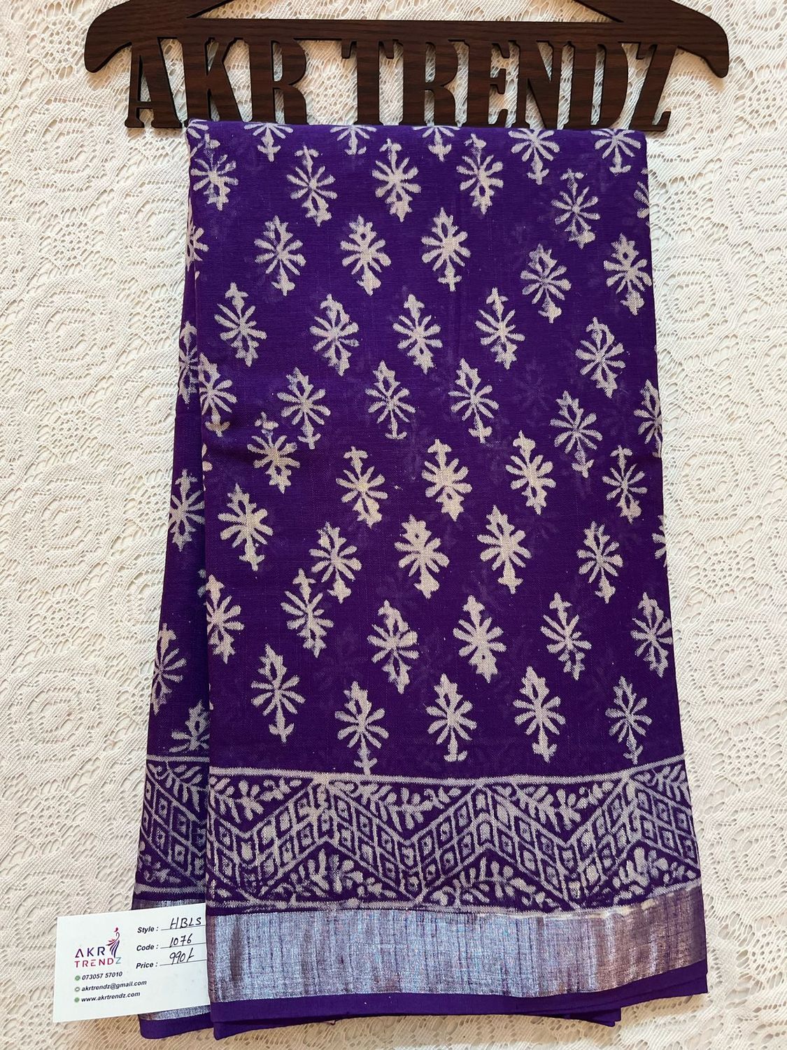 Hand Block Linen cotton sarees