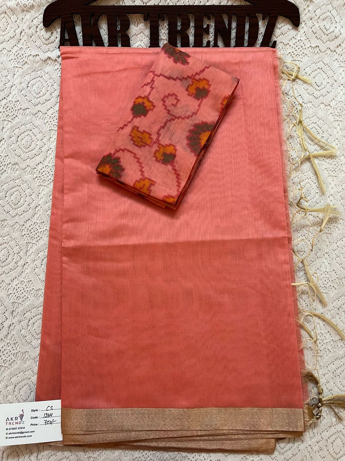 Plain Chanderi cotton sarees​