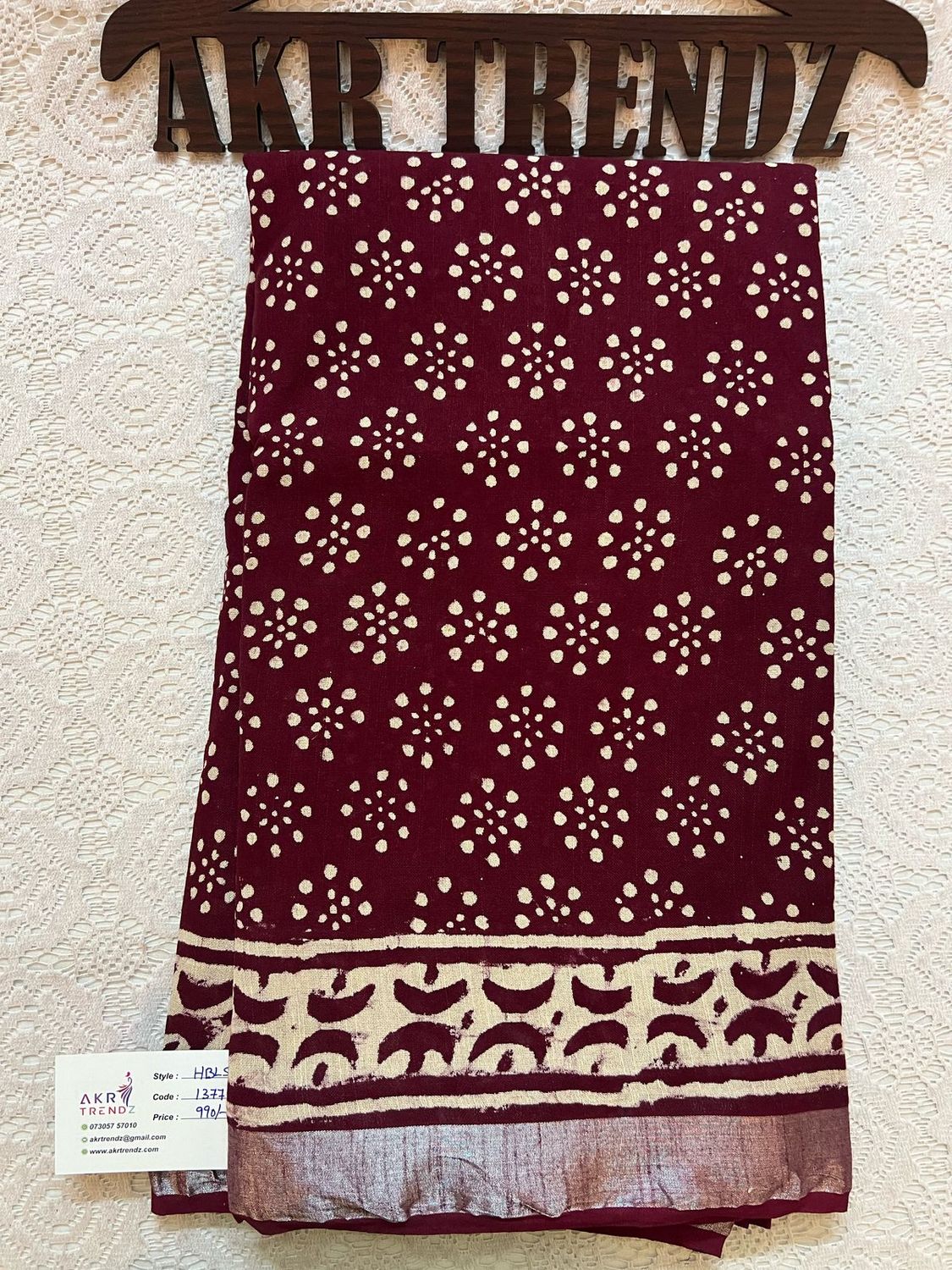 Hand Block Linen cotton sarees
