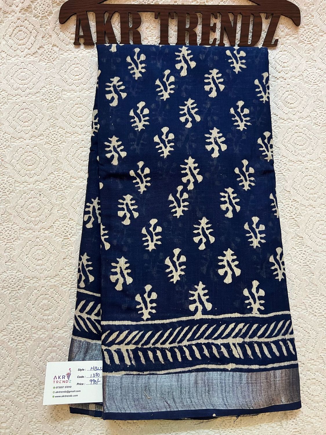 Hand Block Linen cotton sarees