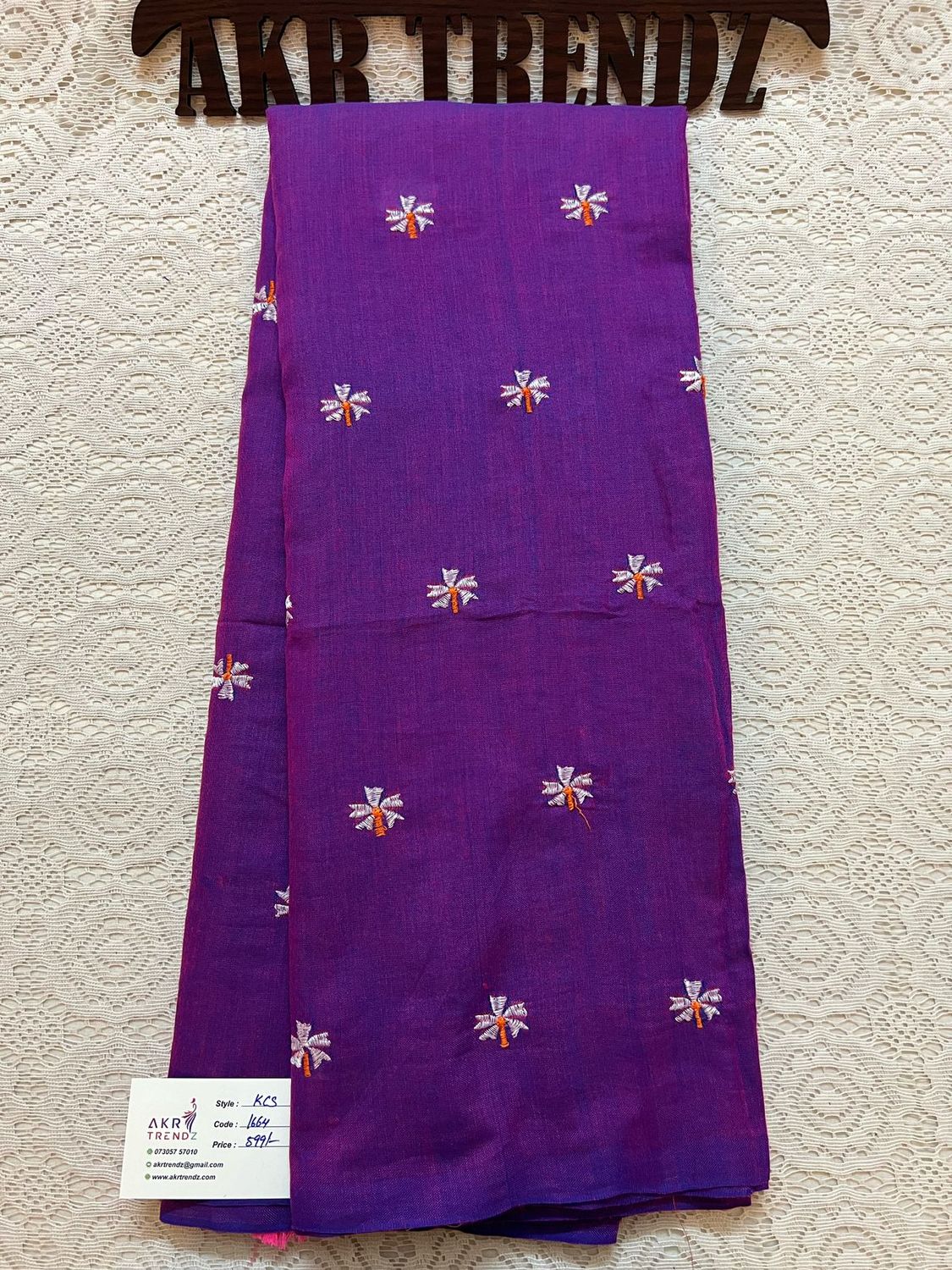 Embroidered khadi cotton sarees​