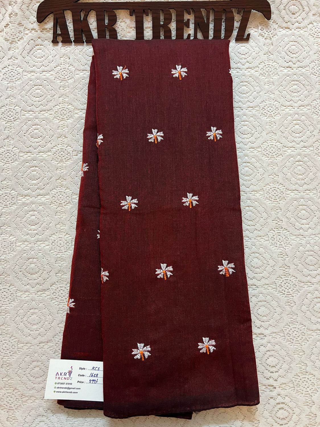 Embroidered khadi cotton sarees​