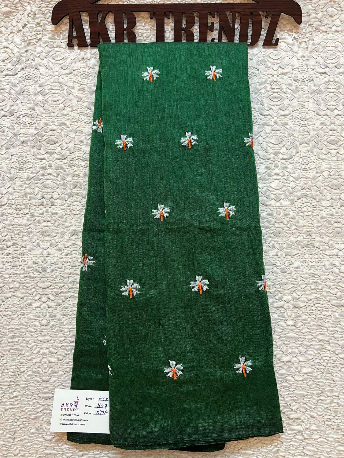 Embroidered khadi cotton sarees​