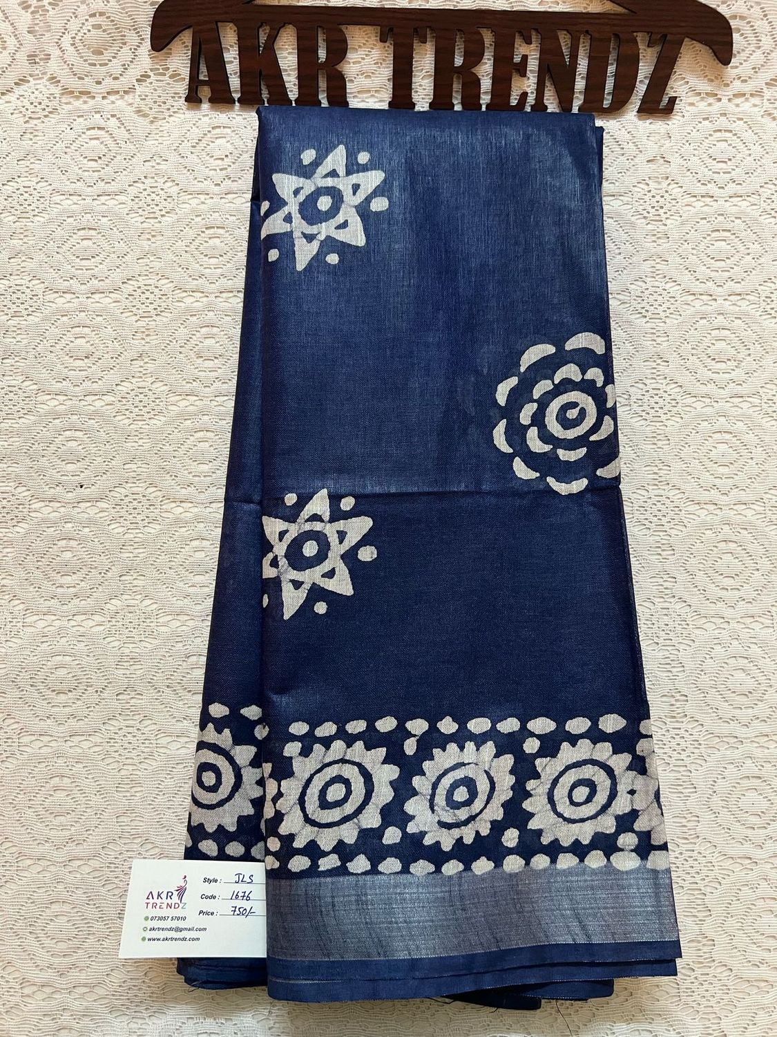 Indigo jute Linen sarees​