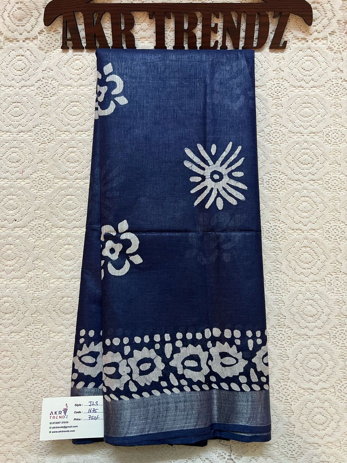 Indigo jute Linen sarees​