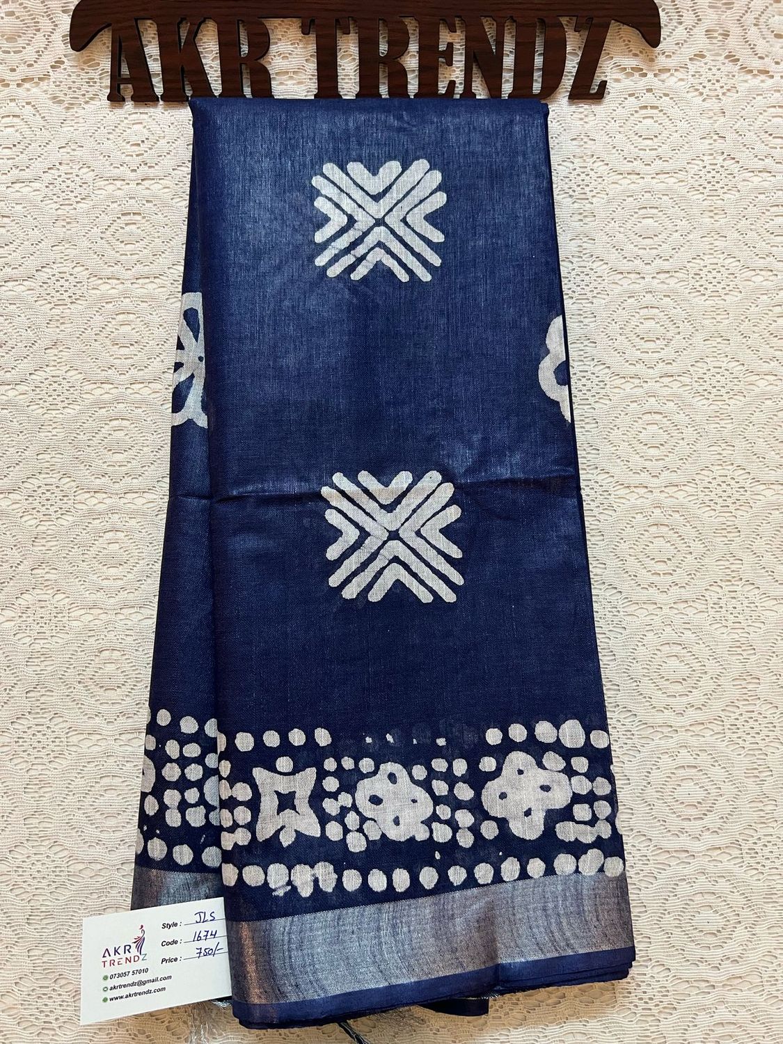 Indigo jute Linen sarees​