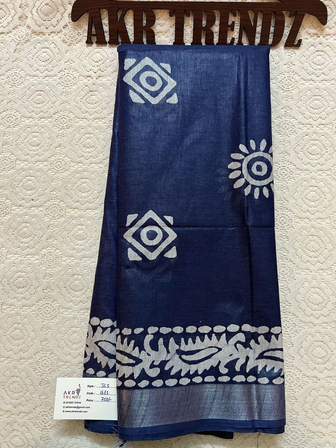 Indigo jute Linen sarees​