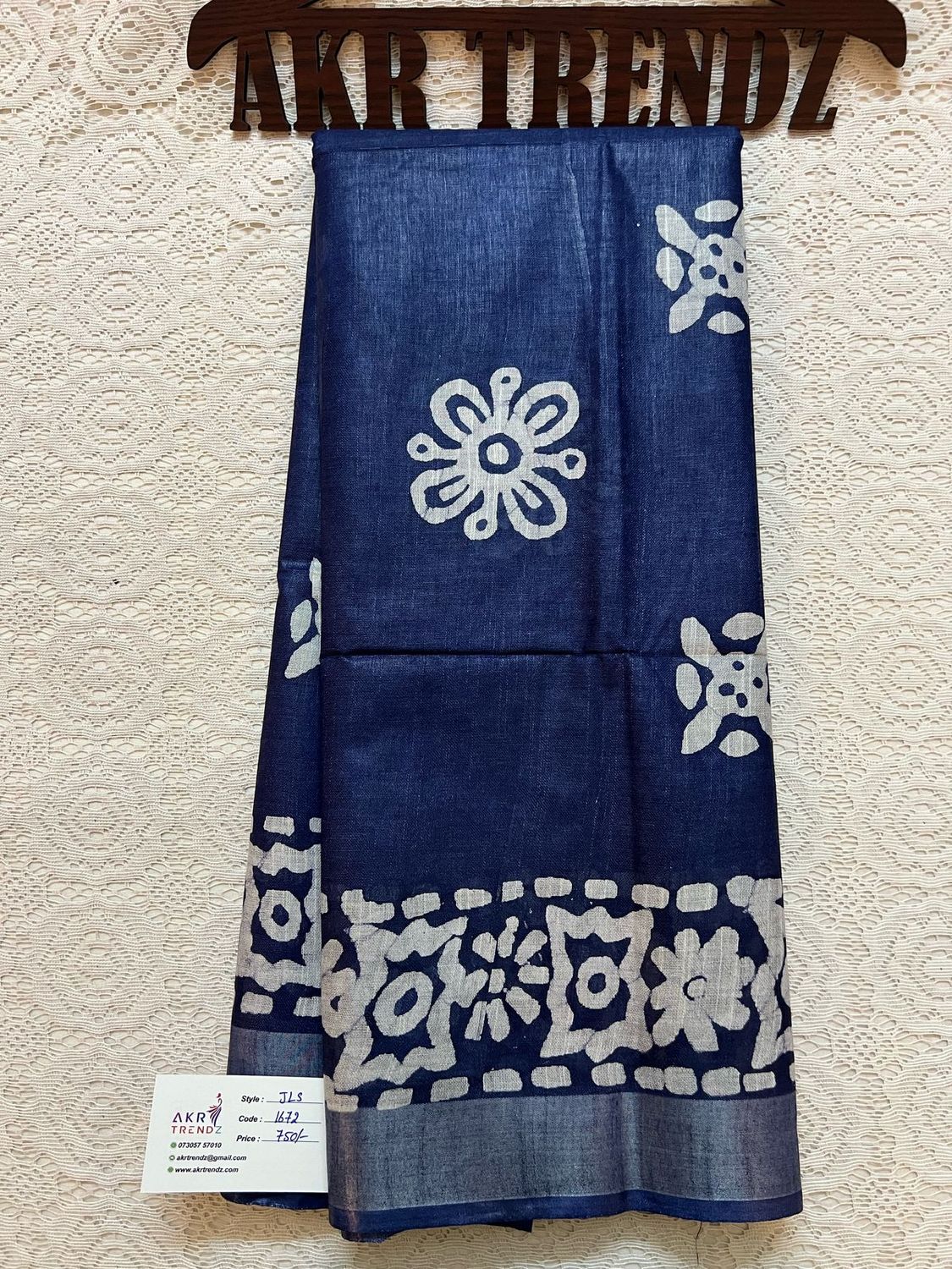 Indigo jute Linen sarees​