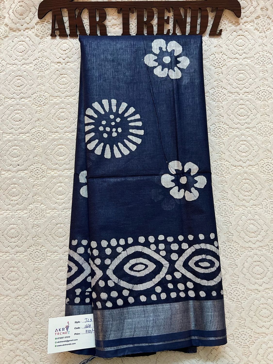 Indigo jute Linen sarees​