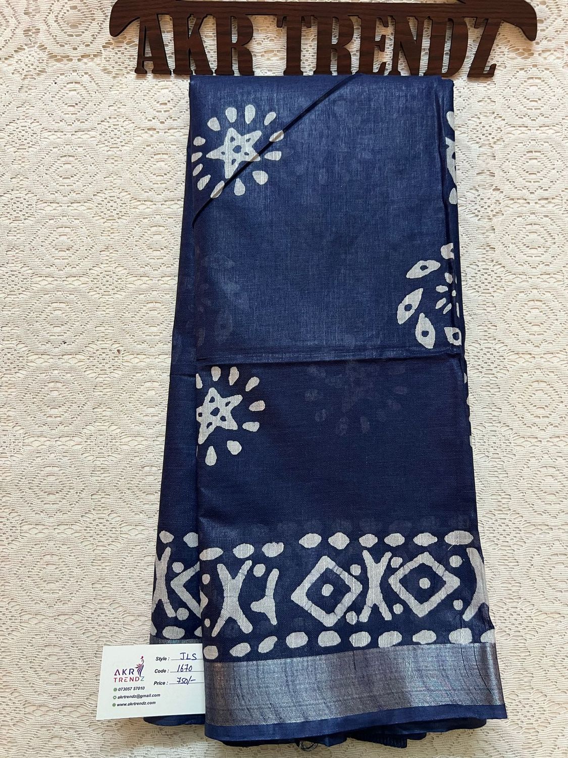 Indigo jute Linen sarees​