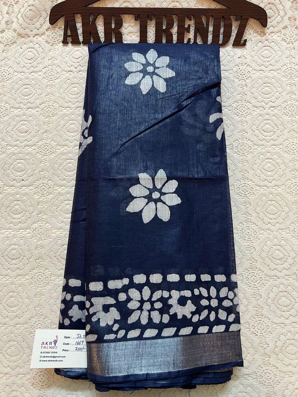 Indigo jute Linen sarees​