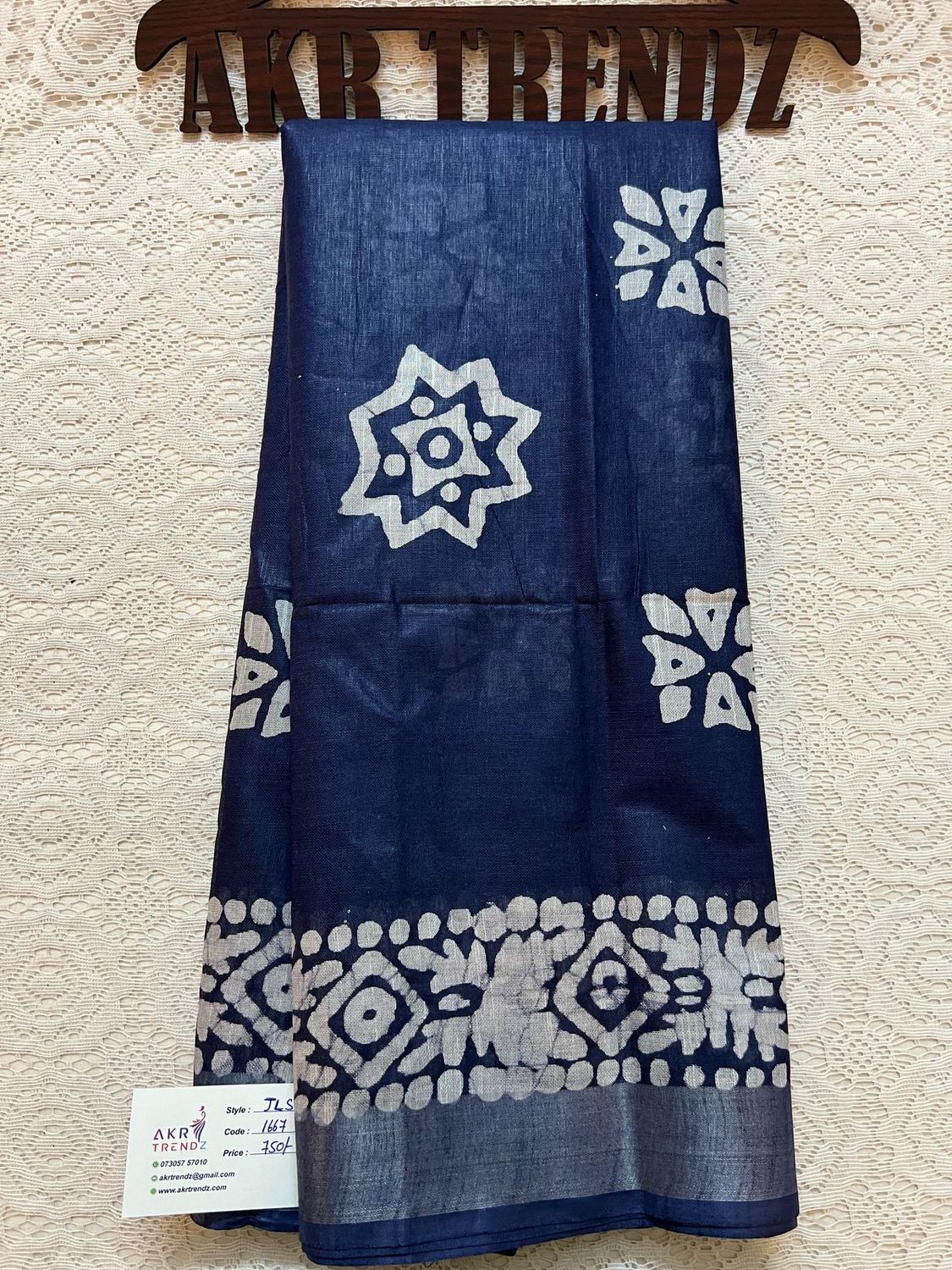 Indigo jute Linen sarees​