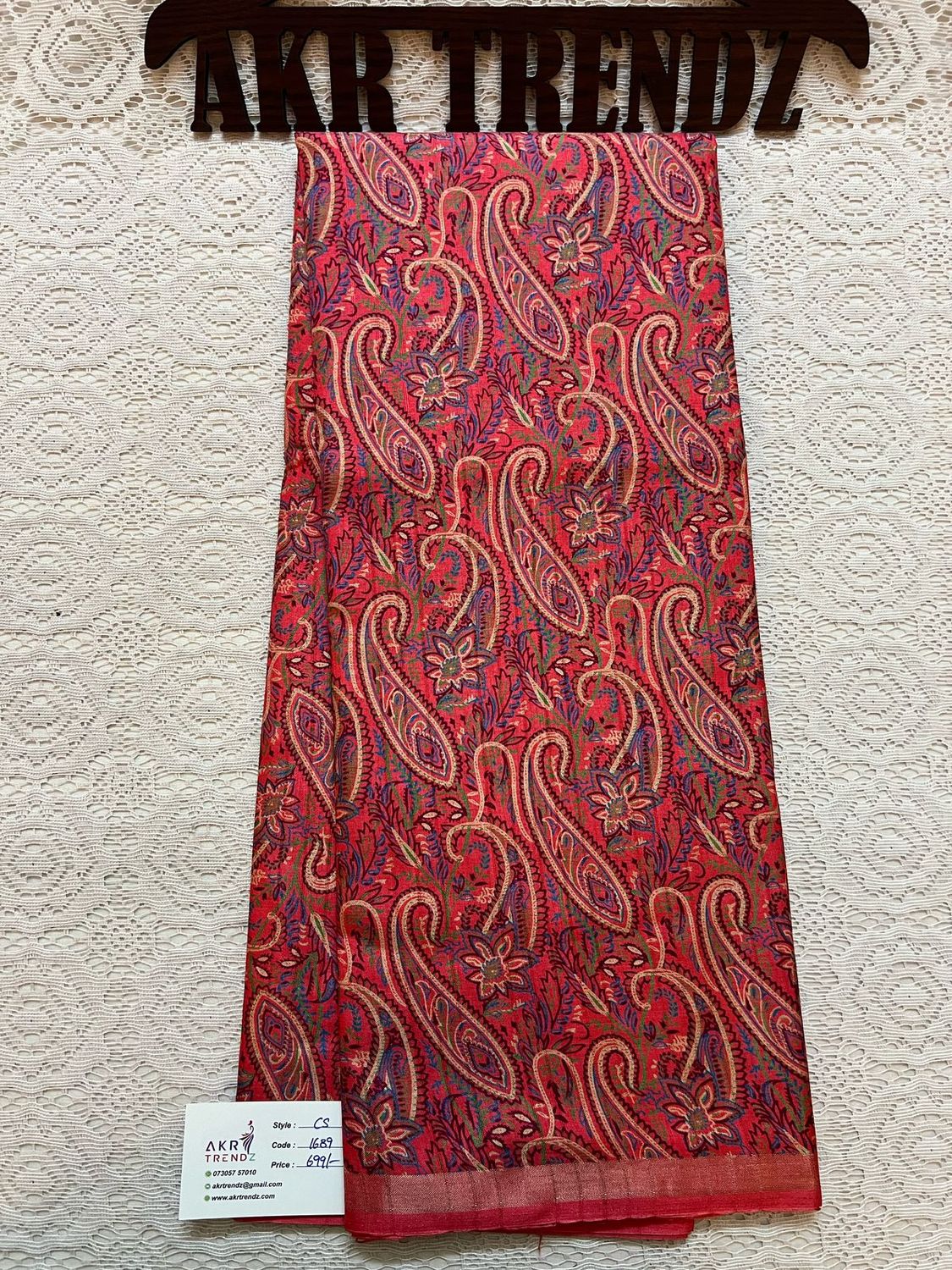 Thin border printed silk sarees​