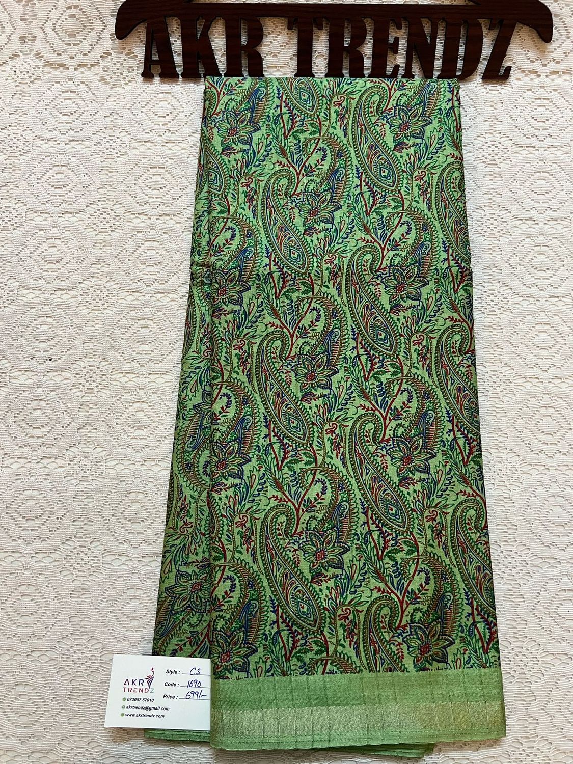 Thin border printed silk sarees​