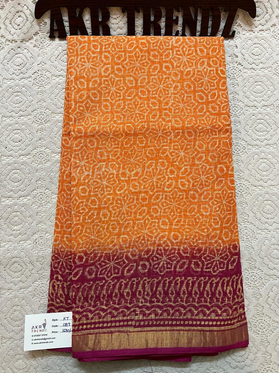 Handblock Kota Doria sarees