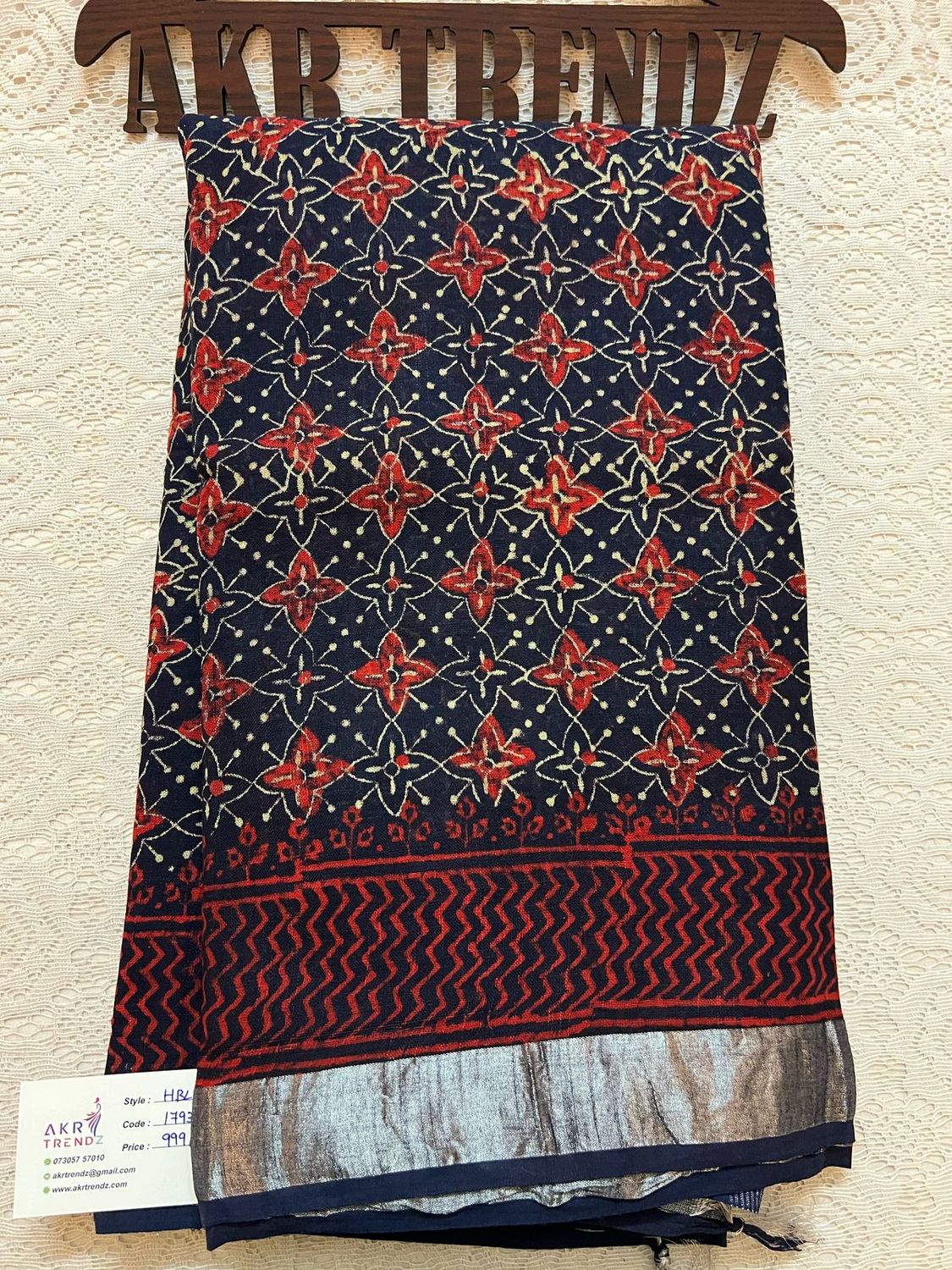 ​Hand Block Linen cotton sarees