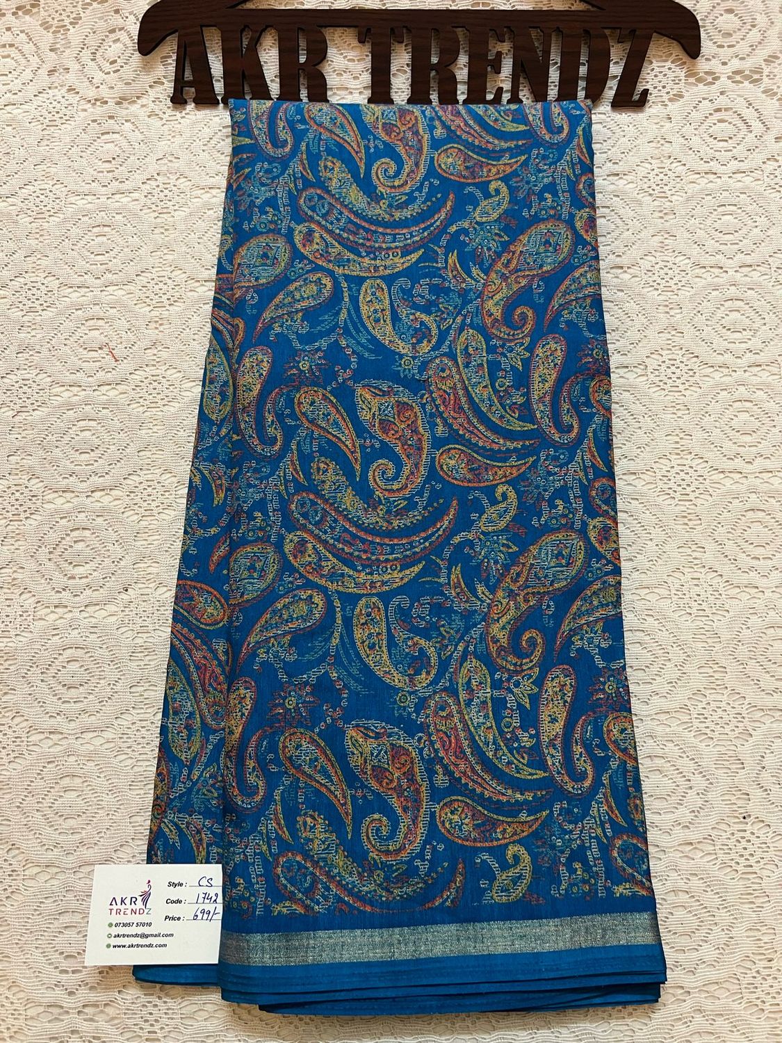Thin border printed silk sarees​