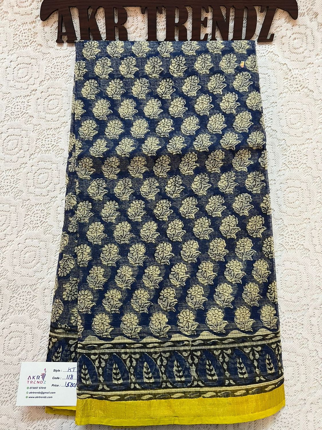 ​Hand block Kota Doria sarees
